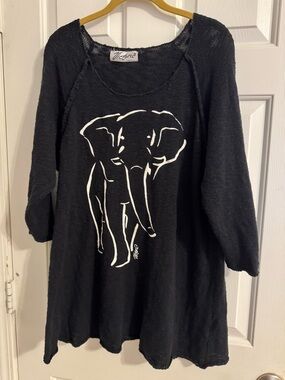 Vintage Victoria Open Knit Crochet Sweater Black